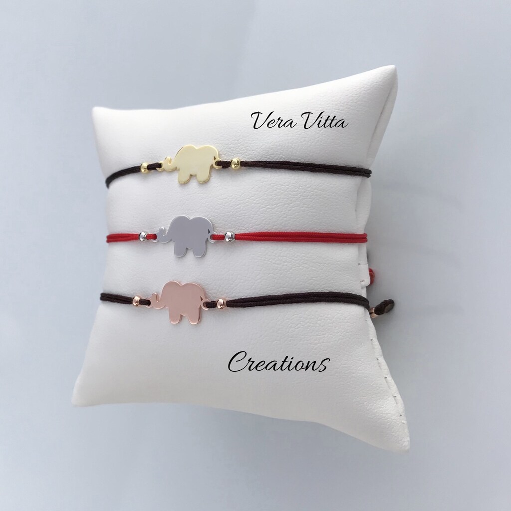 Bracciale Portafortuna Con Elefante In Oro Rosa - Fatto A Mano In Germania - Regolabile Su Nastro Macramè Marrone - Gioiello Unico Per Donna E Ragazza - Regalo Con Confezione