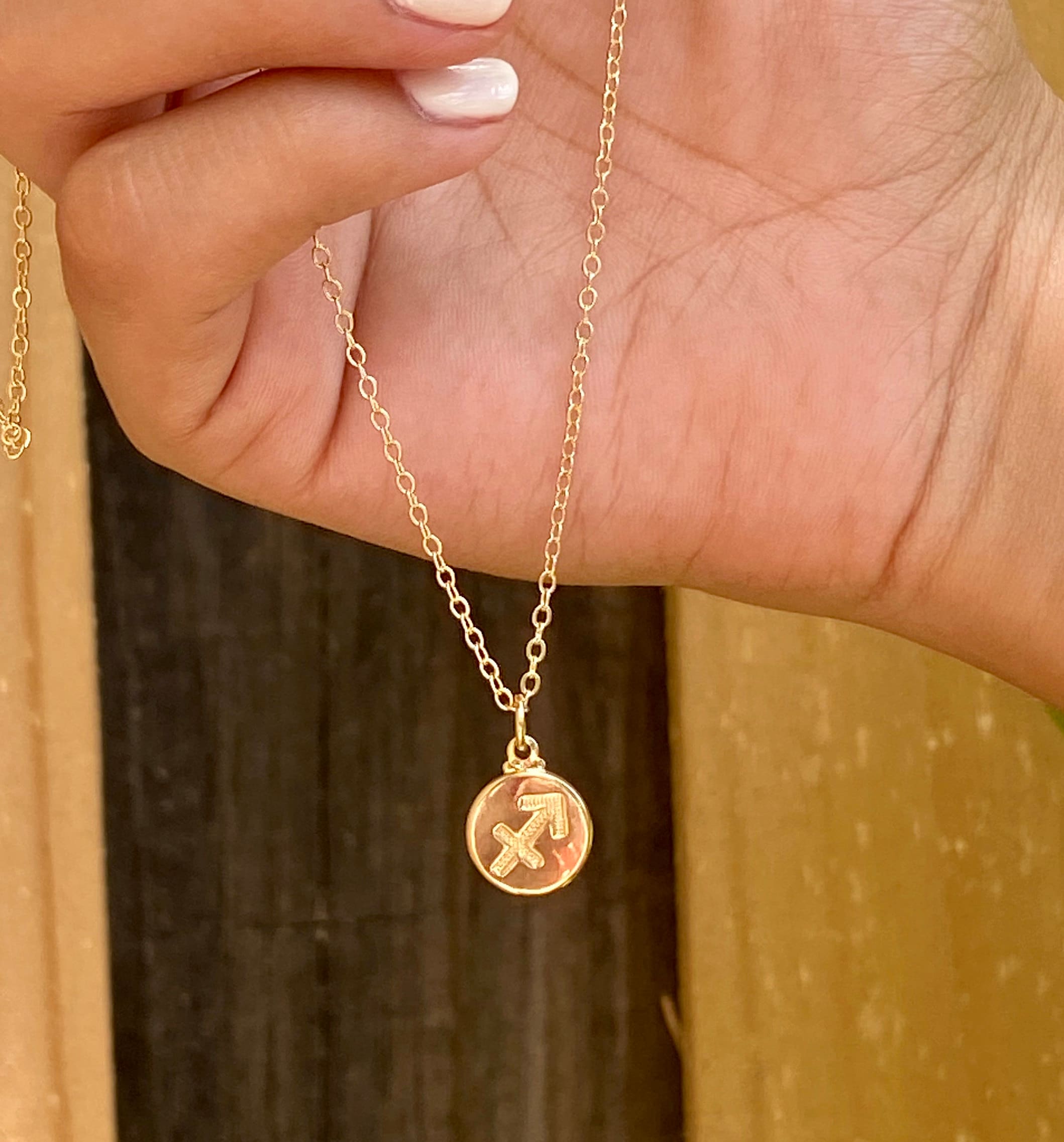 Sagittarius Gold Filled Necklace. Zodiac Necklace. Sagittarius Etsy