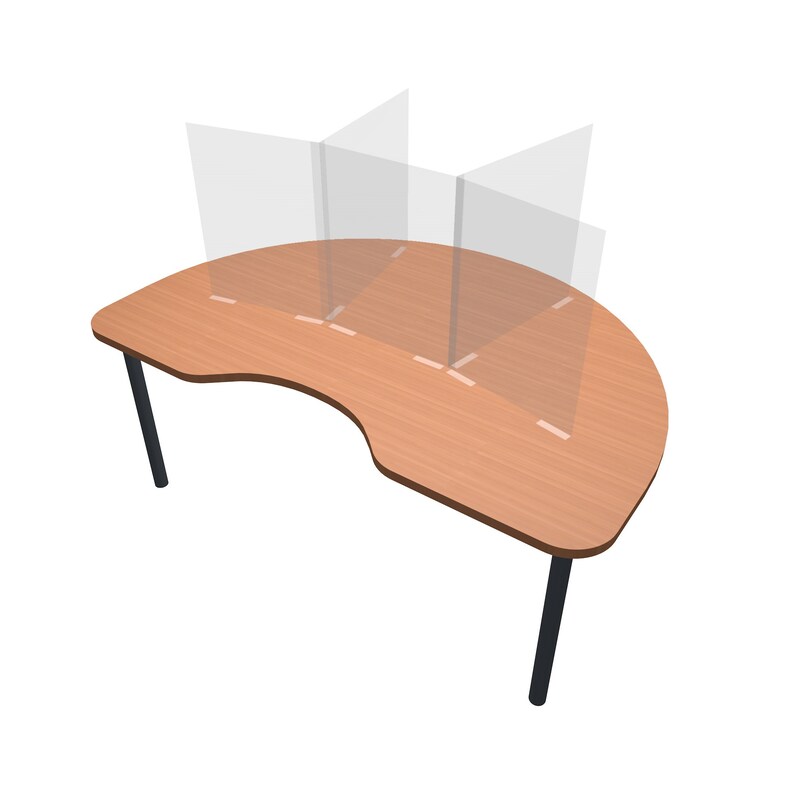 Half Circle / Kidney Table Sneeze Guard Divider 52 W X Etsy