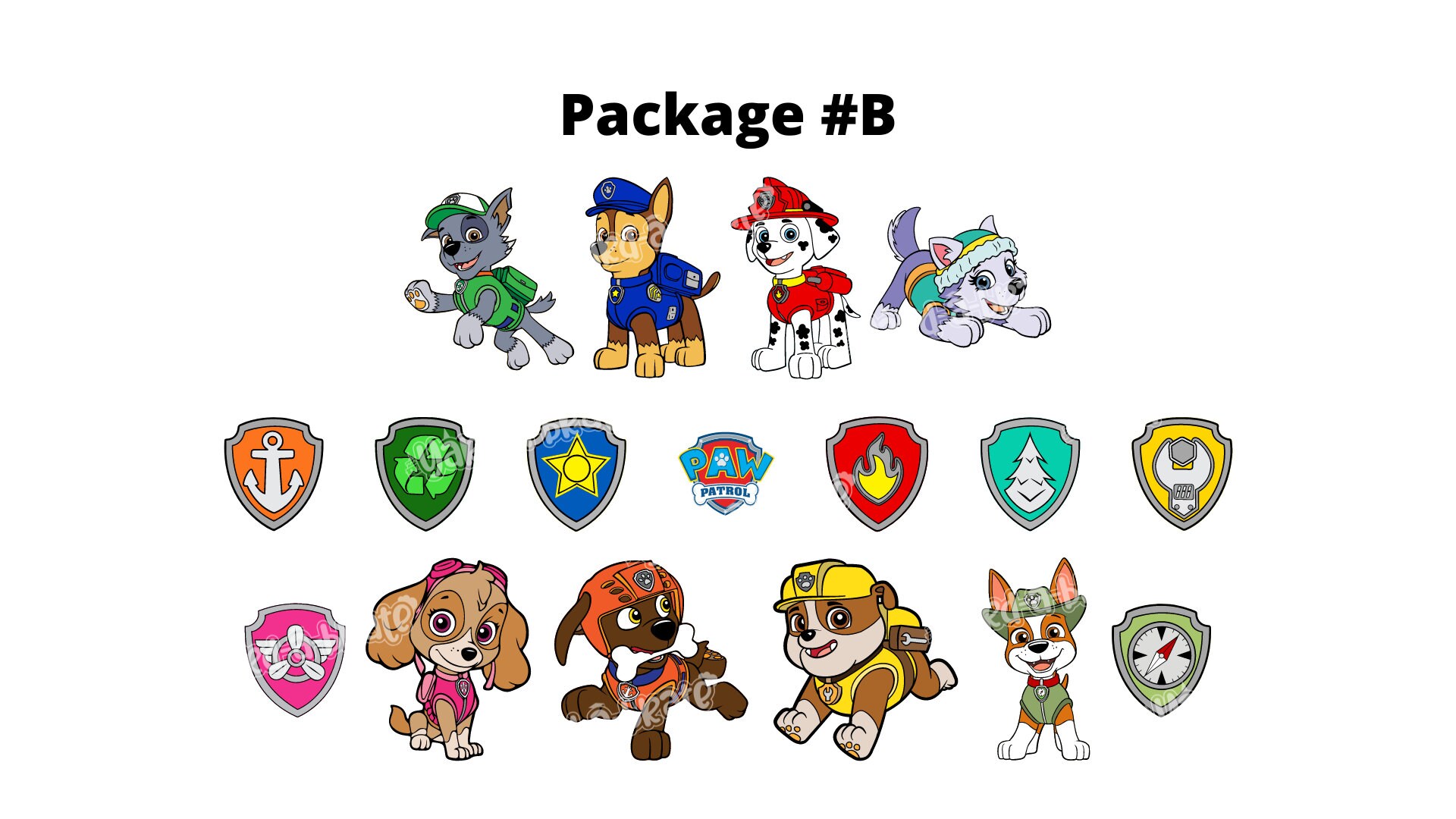 Paw Patrol Sign Set 24 Tall Characters Decors Total | Etsy