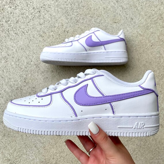 Custom Nike Air Force 1 / Lilac Outline - Etsy