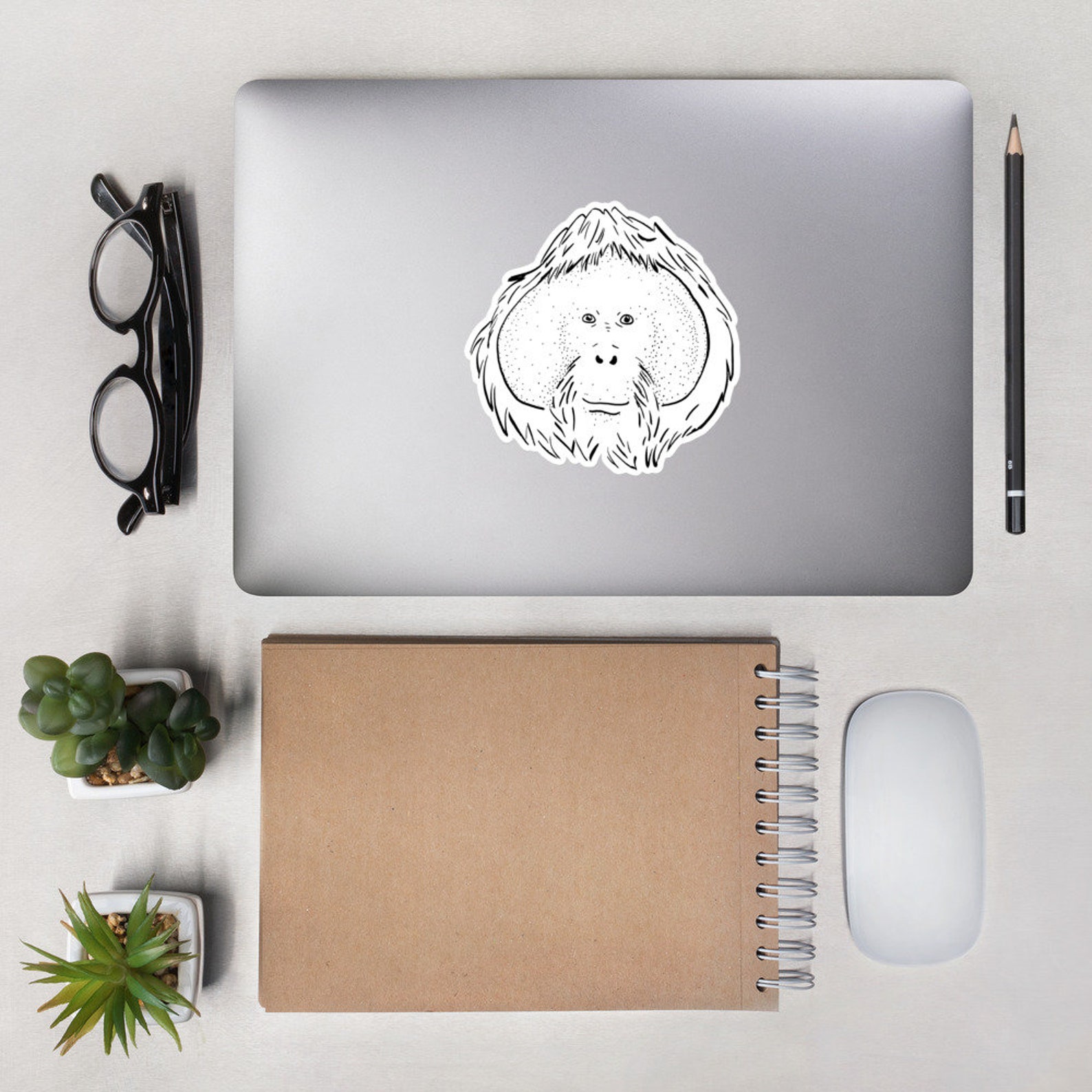 Orangutan Sticker, Great Ape Sticker, Bubble-free Stickers - Etsy
