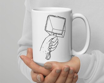 Lady aquarist mug, aquarium net mug, women, aquarium, fish tank,White glossy mug