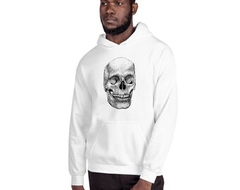 Unisex Hoodie, cranio, cranio, scheletro, felpa con cappuccio cranio