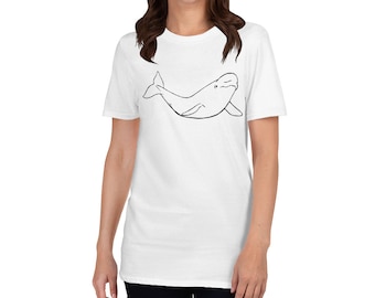 Beluga Whale Short-Sleeve Unisex T-shirt, walvisachtig shirt