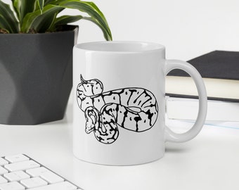 Kubek Ball Python, Prezent Ball Python, Kubek do kawy Python, Prezent Snake, Kubek Snake, Biały błyszczący kubek