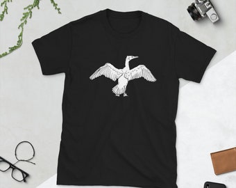 Cormorant shirt, bird shirt, bird watcher, aviculturist, diving bird, Short-Sleeved Unisex T-Shirt