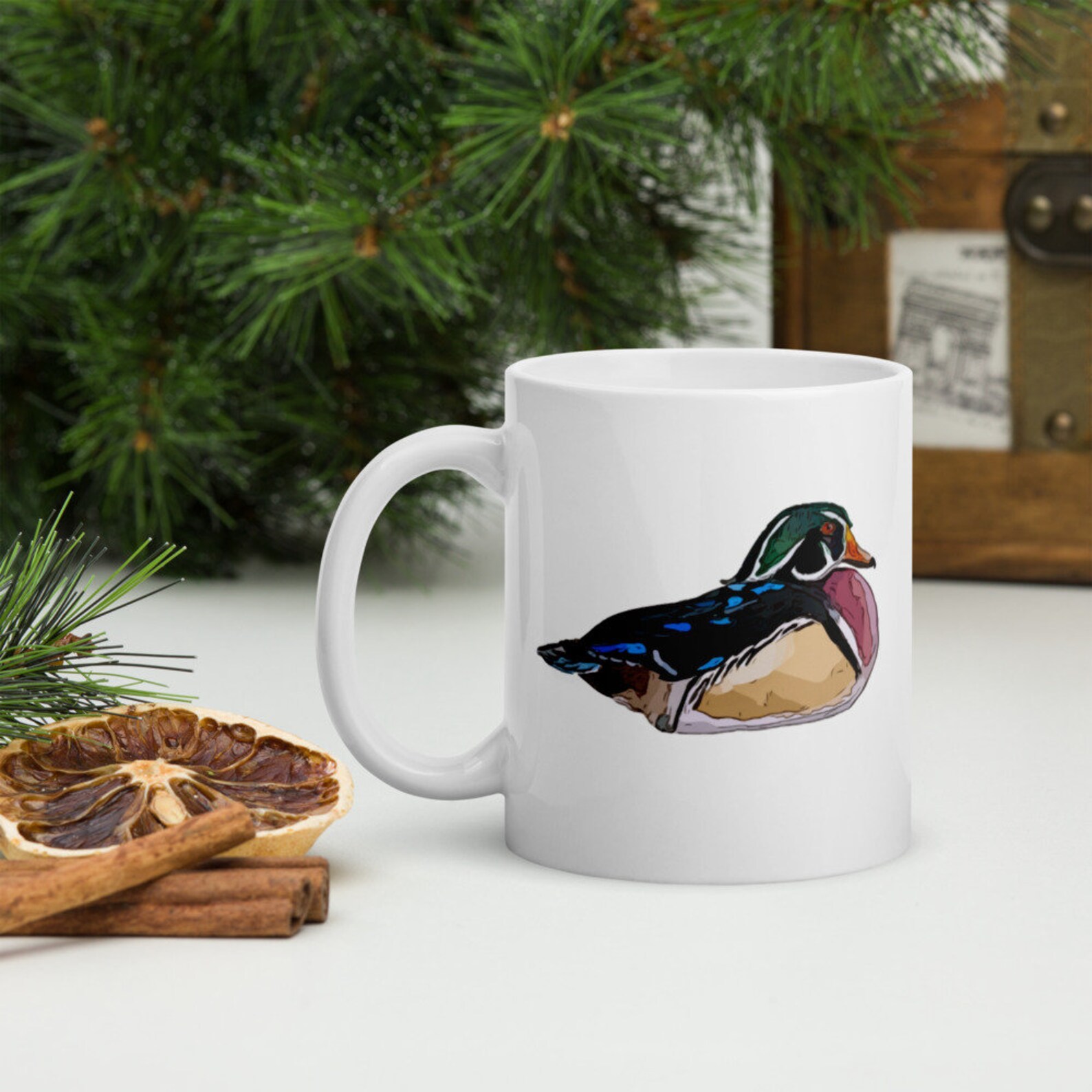 Wood Duck Mug, Wood Duck Gift, Duck Coffee Cup, White Glossy Mug Etsy UK