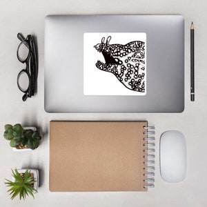 Bubble-free stickers, dragon moray eel, Enchelycore pardalis. Aquarist gift, marine biology gift. Eel sticker, moray eel sticker