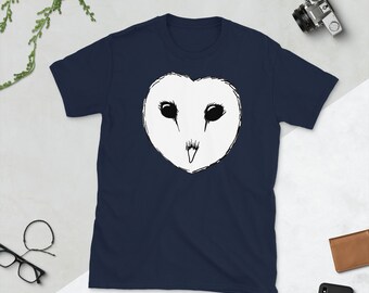 Schleiereule Shirt, Schleiereule Geschenk, Schleiereule Herz, Kurzärmeliges Unisex T-Shirt