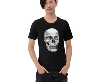Camicia A maniche corte Unisex, teschio, cranio, scheletro, camicia di teschio