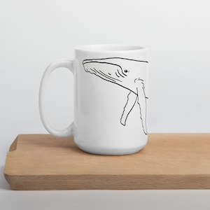 Humpback Whale Mug, Humpback Coffee Cup, humpback whale gift, Whale Coffee Cup, White glossy mug