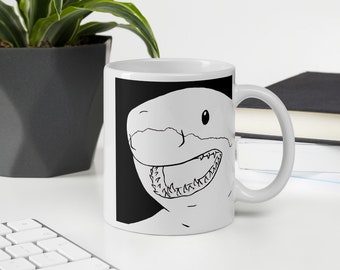 Mug, white shark, great white shark, elasmobranch mug, shark coffee cup, aquarist gift