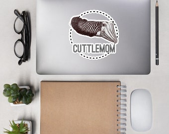 Cuttlemom, Cuttle Mom, Cuttlefish Sticker, Cephalopod, Bubble-free stickers