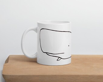 Sperm Whale Mug, whale coffee cup, moby dick, cetacean