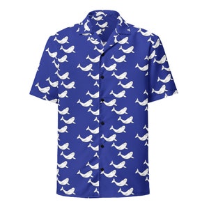 Koszula Beluga, Koszula unisex z guzikami, Wieloryb Beluga, Prezent, Walenie