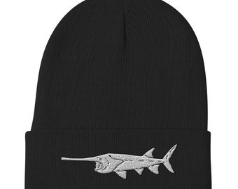 Bonnet Paddlefish, Bonnet brodé, Chapeau d’hiver, Cadeau