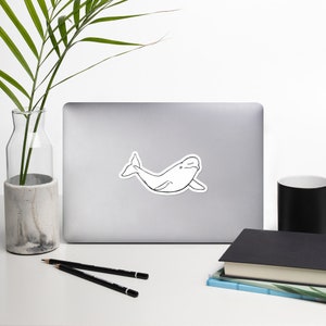 Beluga whale sticker, Bubble-free stickers, beluga sticker, cetacean