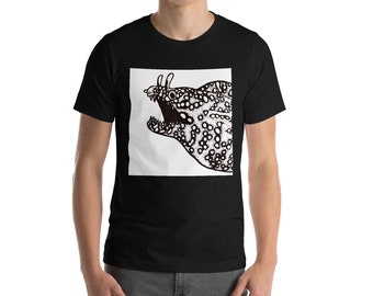 Camiseta Unisex de manga corta, anguila morena de dragón, Enchelycore pardalis. Regalo de acuarista, regalo de biología marina. Camisa de anguila