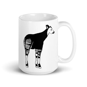 Okapi mug, Okapi Coffee Cup, Okapi Gift, Okapi Keeper, White glossy mug