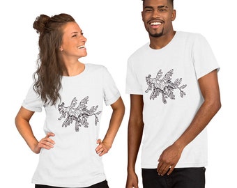 Kurzarm Unisex T-Shirt, unkrautige Seedrachen, Syngnathid, Seedrachen Shirt, Aquarist Geschenk, Seedrache