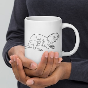 Naked Mole Rat Mug, White glossy mug, Mammal Gift, Coffee Cup