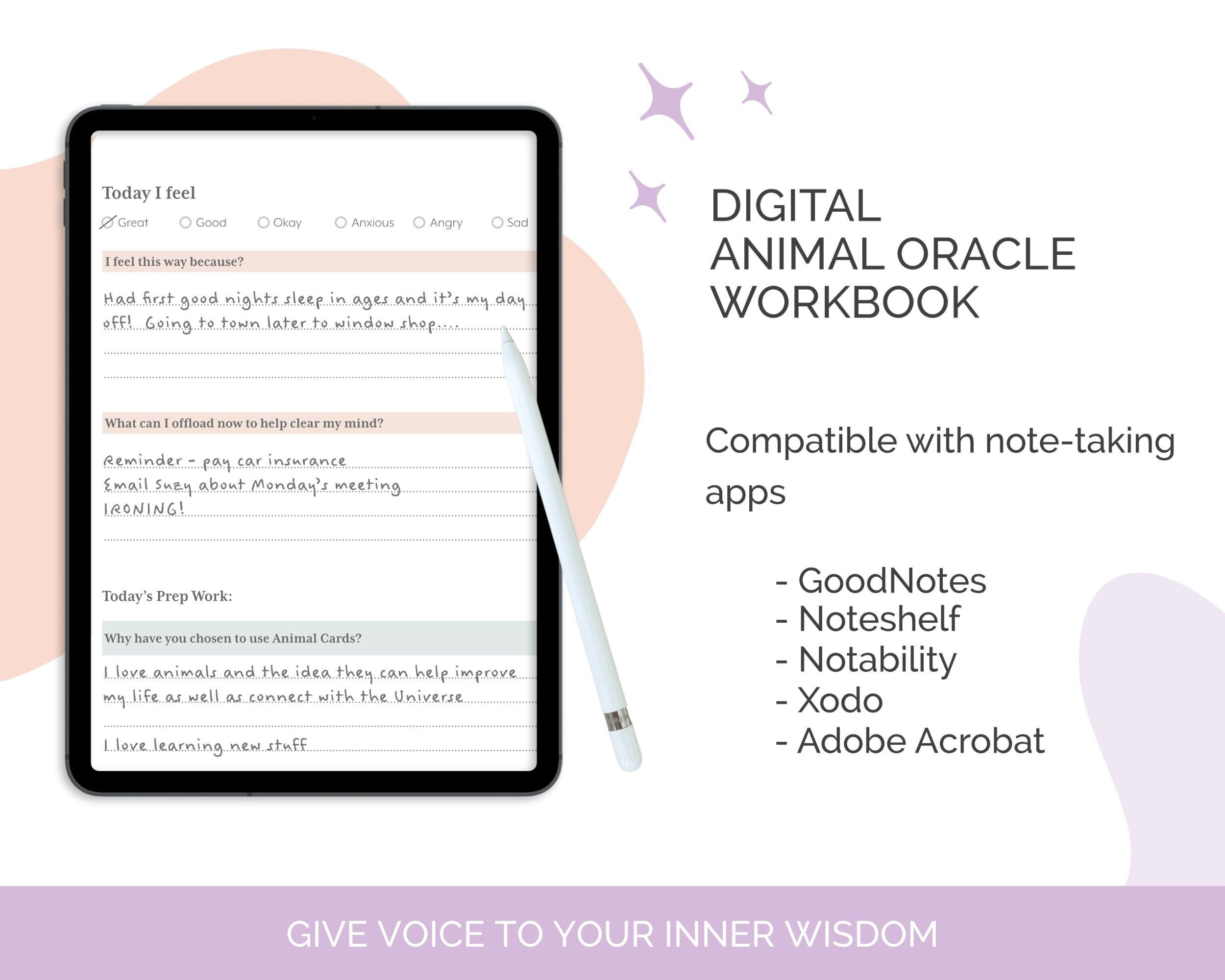 Oracle Card Workbook | Oracle Card Journal | Animal Oracle | Instant ...