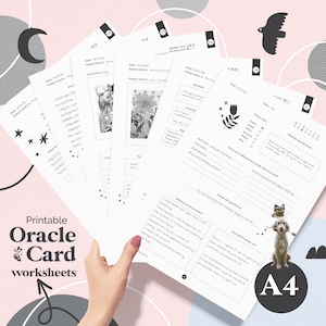 Printable Oracle Card Worksheets - Black Edition (A4)