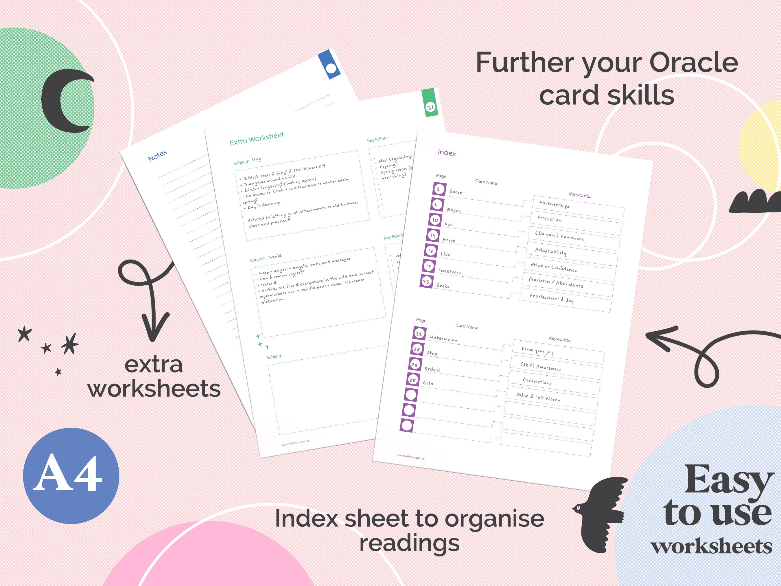 Printable - Rainbow Oracle Card Worksheets - Rainbow Edition (A4) - Etsy