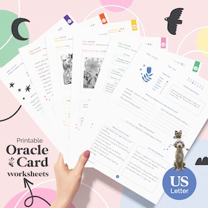Printable Rainbow Oracle Card Worksheets - Rainbow Edition (US Letter)