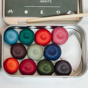 HANDCRAFTED Watercolor Pebble Paint Collection - Original Palette Set | Handmade Modern Travel Paint Tin | Art | Gift | 11 - 5g Colors