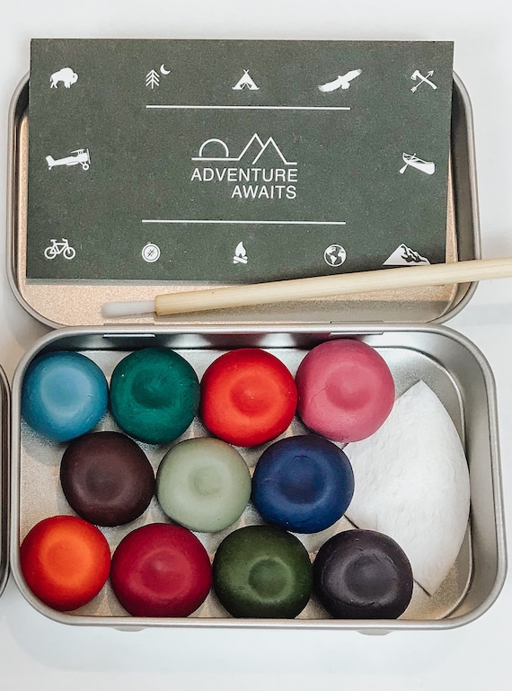 Watercolor Paints Tin Iron Box, Sub Packed Pigment Palette Storage