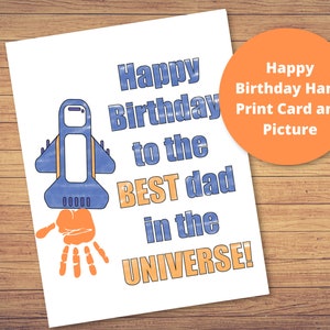 Alles Gute zum Geburtstag | Handabdruck druckbare Karte | Geburtstagsgeschenk für Papa | Herunterladen und ausdrucken