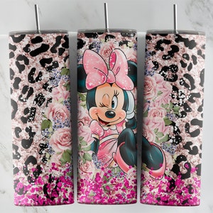 Girl Mouse Leopard Glitter Design Print, Ready To Press Transfer, NOT A DIGITAL, sublimation tumbler transfer, tumbler transfers