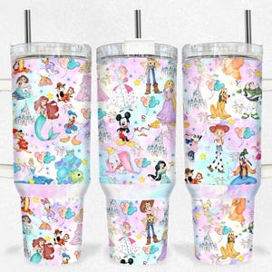Watercolor Friend Characters 40 oz Tumbler Design, Ready to press transfer, NOT A DIGITAL, sublimation tumbler transfer, tumbler transfers
