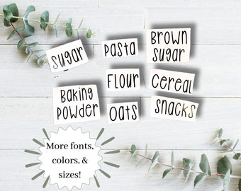 Custom Pantry Labels/Kitchen Decal Pantry Labels/Pantry Organization Labels/Kitchen Canisters/Pantry Decals/Canister Labels/Jar Labels