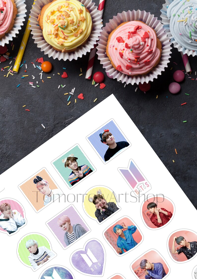 Printable Bts Cupcake Topper Bts Printable Cake Topper Bts