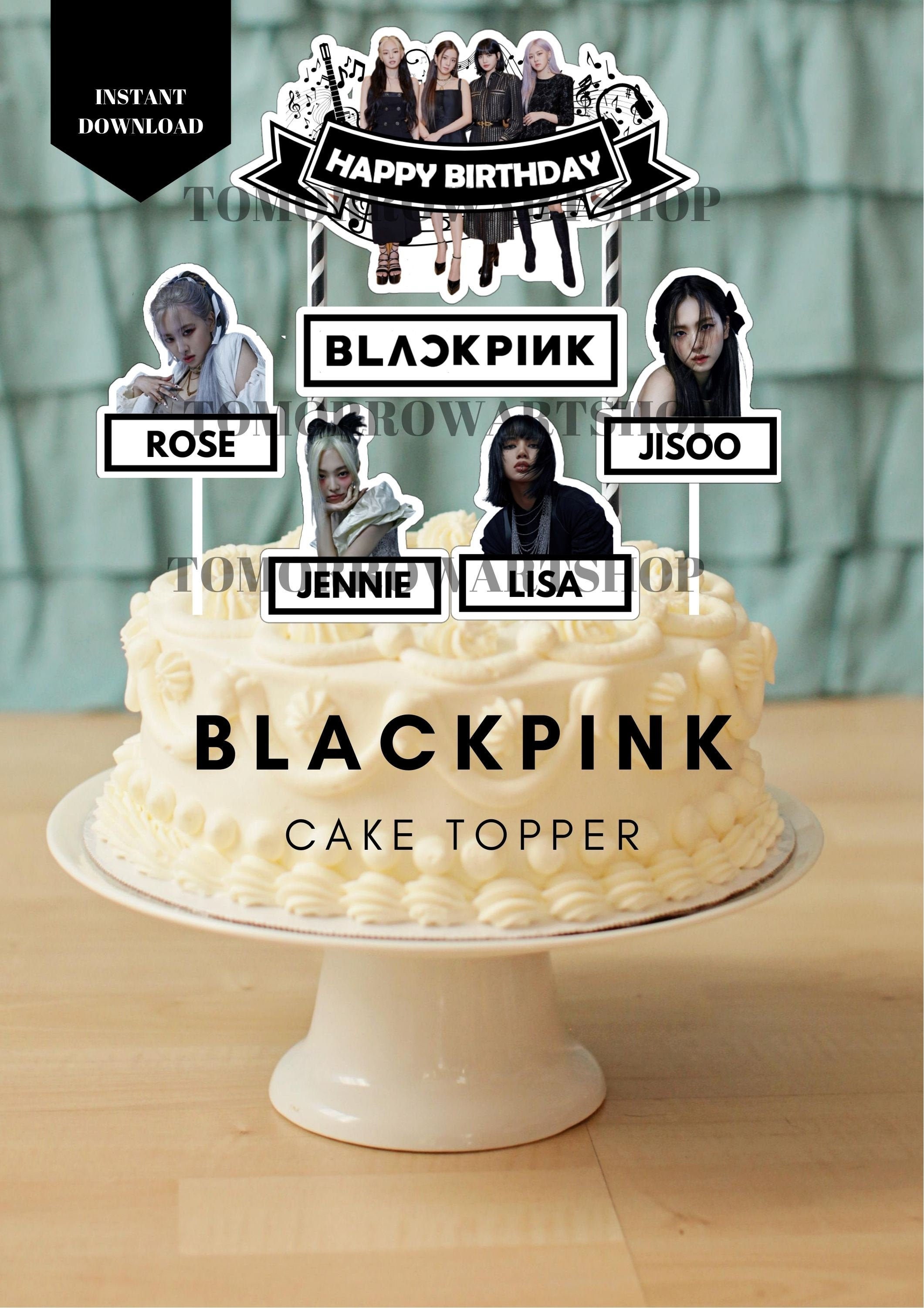 printable blackpink cake topper blackpink centerpiece etsy