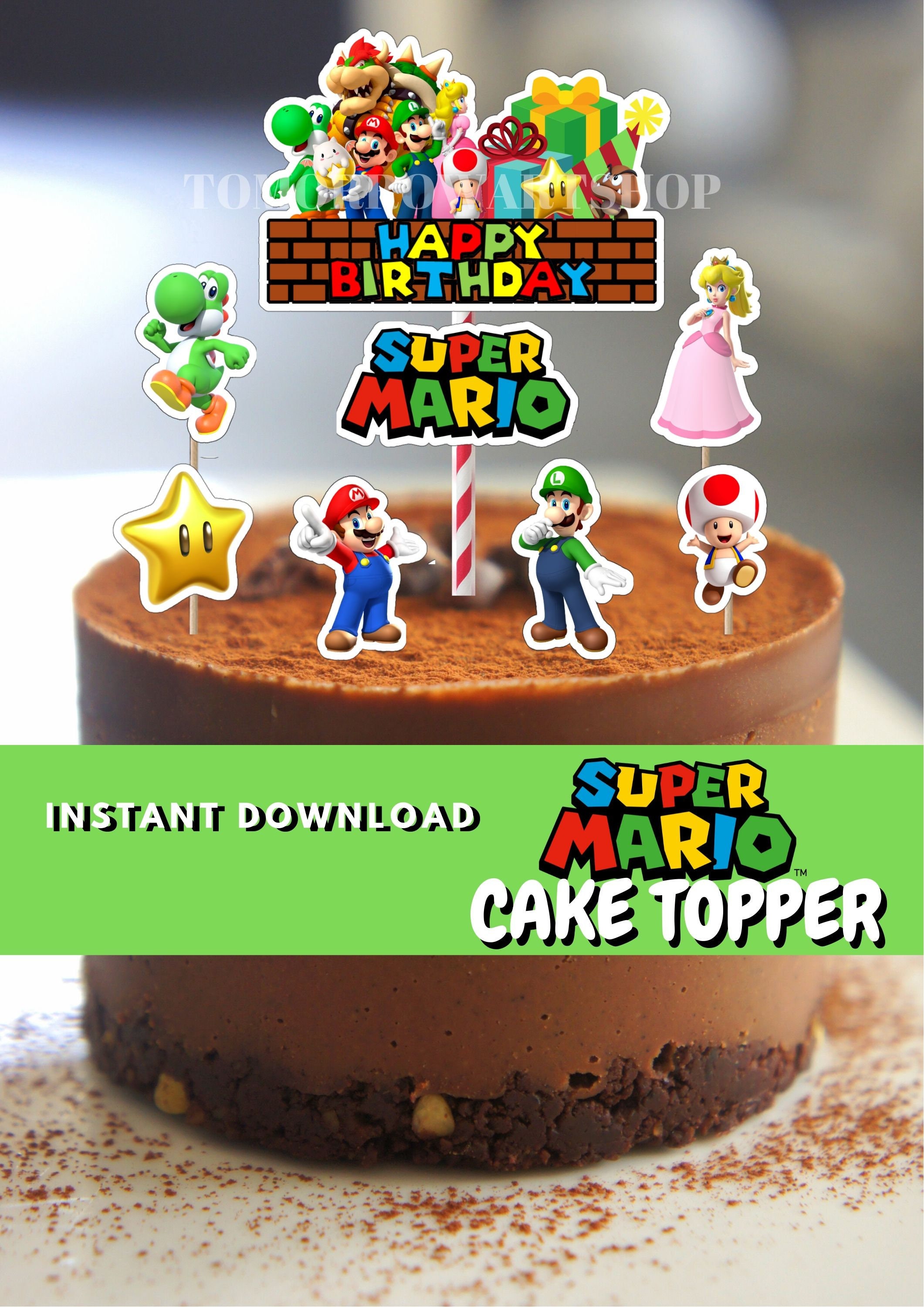 Printable Super Mario Cake Topper Super Mario | Etsy