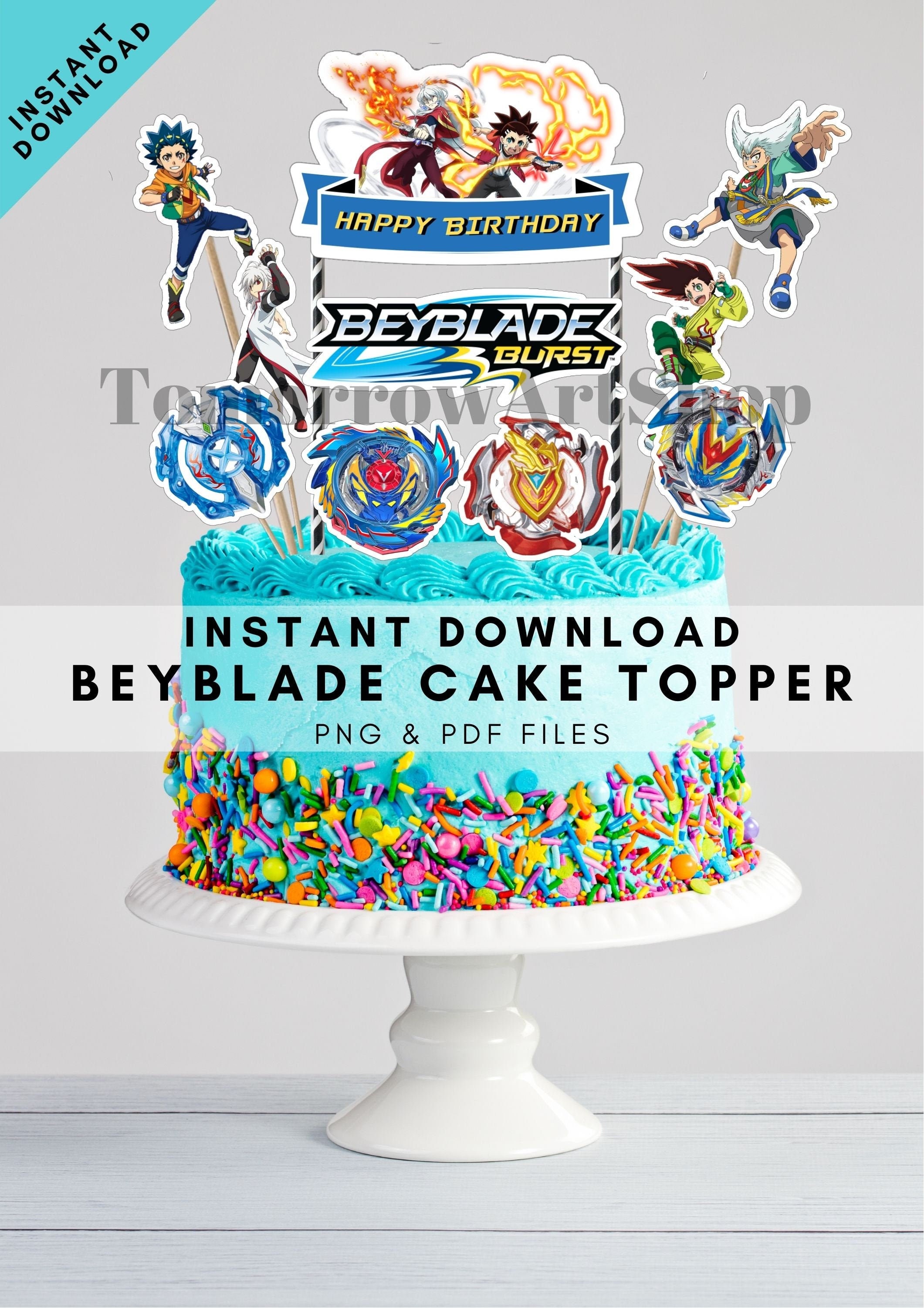Printable Beyblade Cake Topper Beyblade Template Beyblade | Etsy