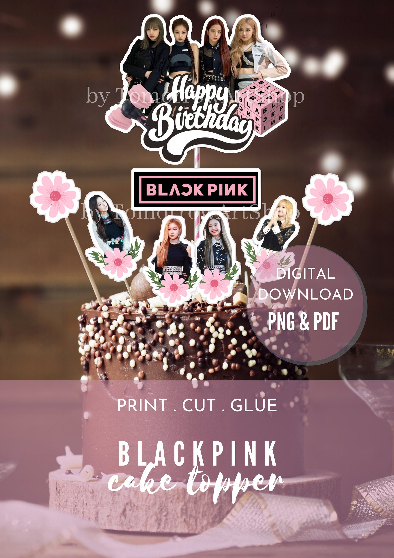Printable Blackpink Cake Topper Kpop Cake Topper Lisa Cake | Etsy
