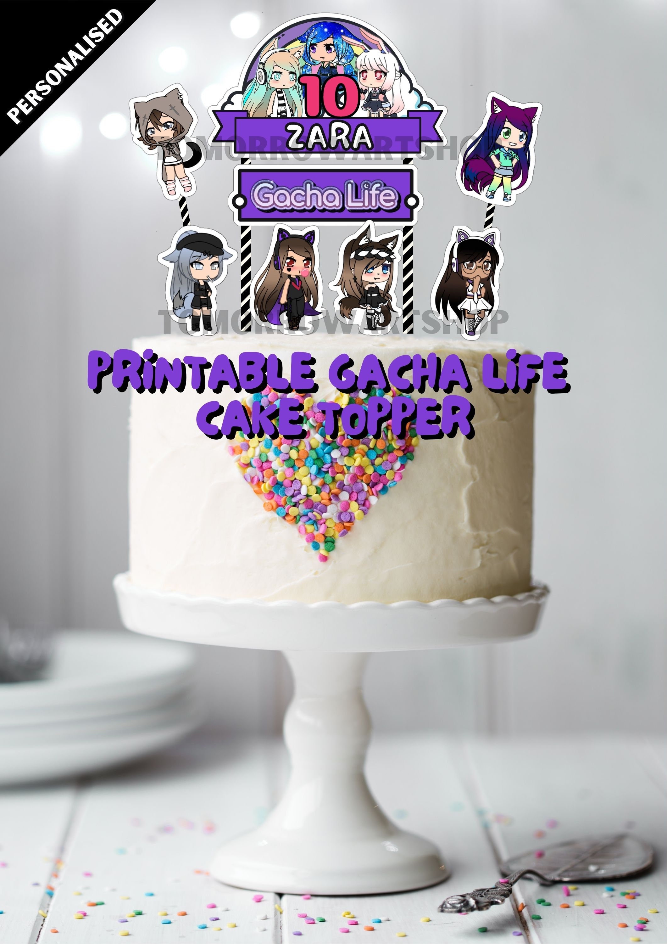 Printable Personalised Gacha Life Cake Topper Gacha Life Cake Etsy
