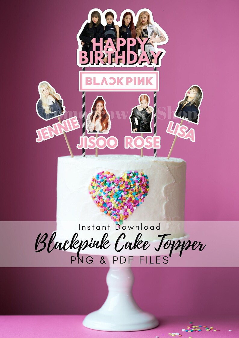 Blackpink Cake Topper Kpop Cake Topper Lisa Cake Topper Etsy