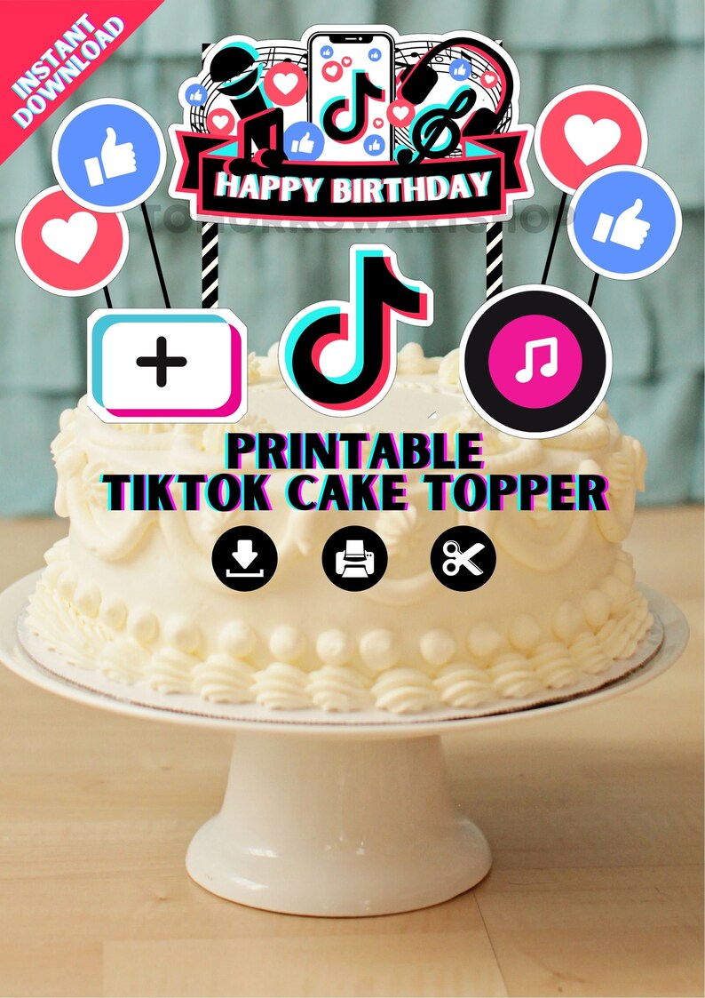 Printable Tiktok Birthday Cake Topper Tiktok Cake Topper Etsy Printable Tiktok Birthday Cake Topper Tiktok Cake Topper Etsy