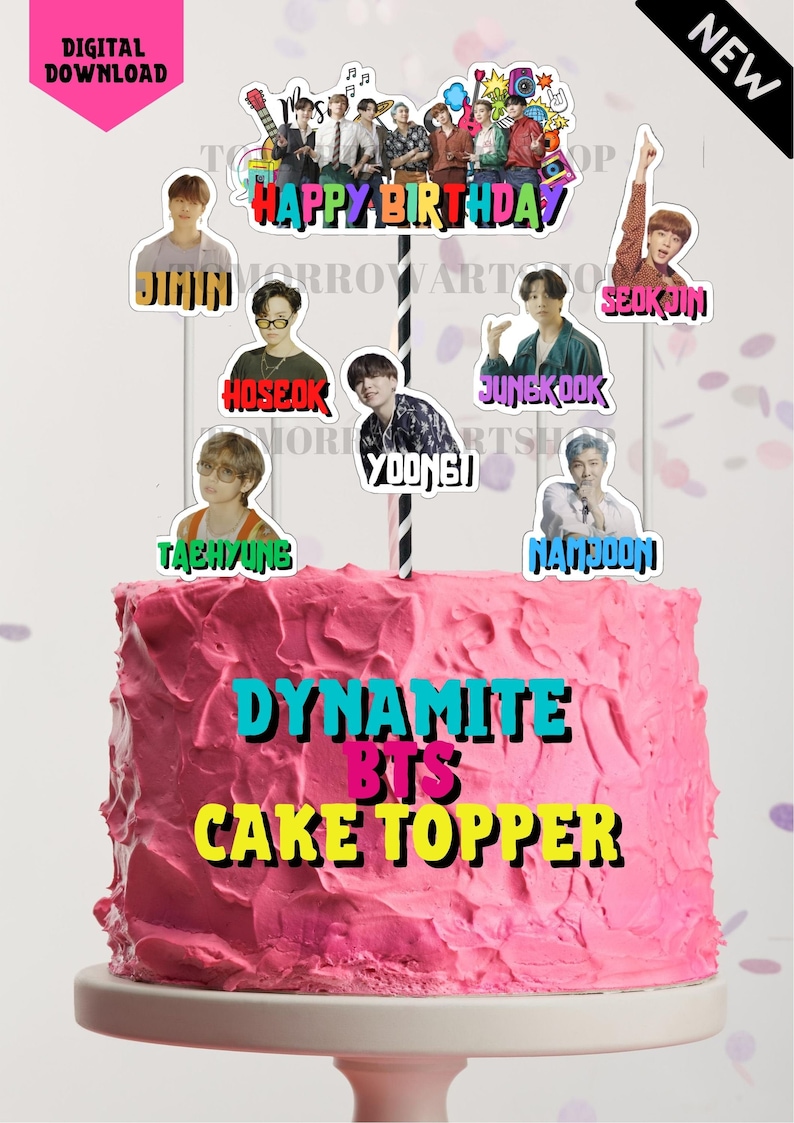 new 2020 bts cake topper bts template bts centerpiece bts etsy