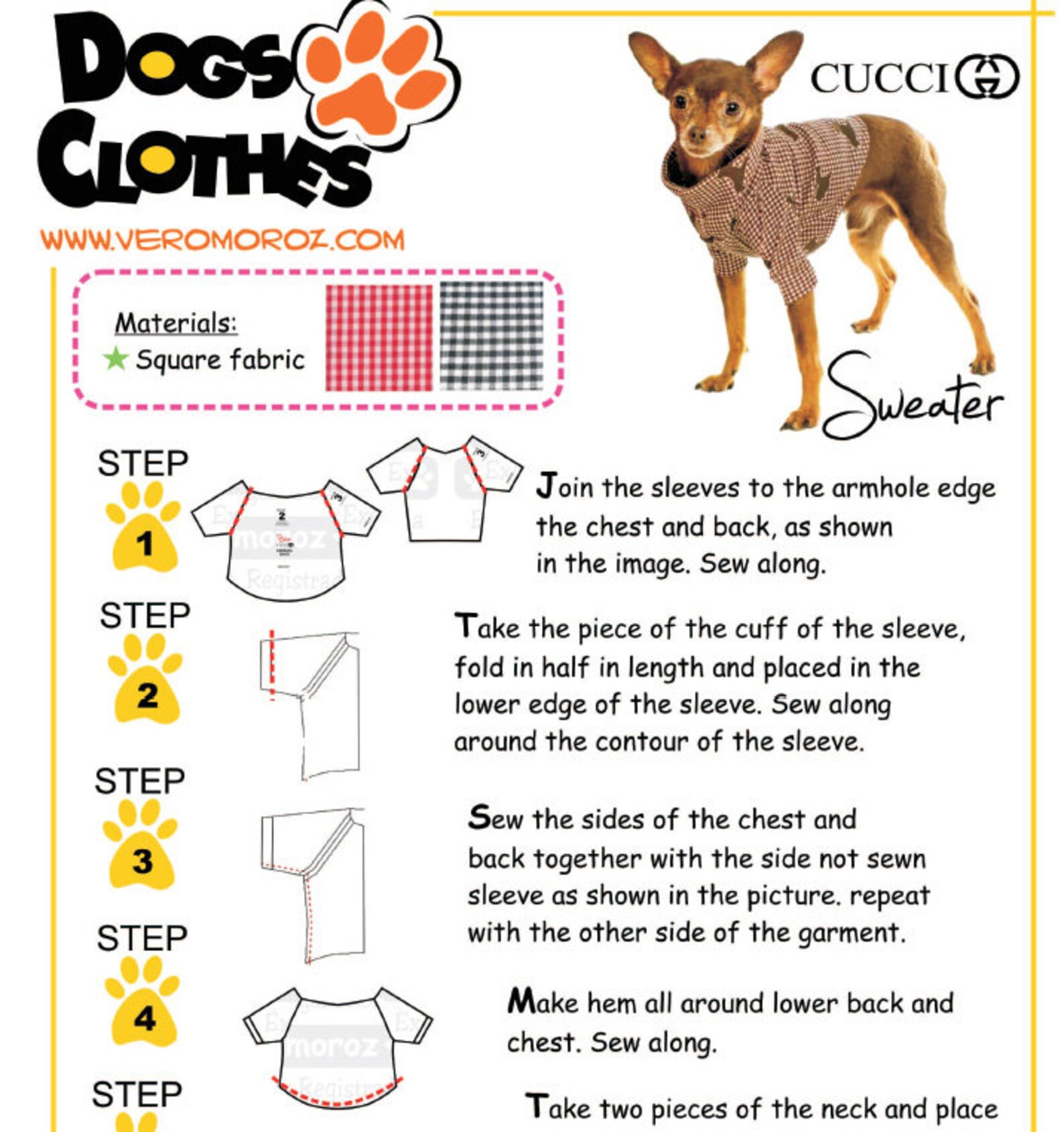 Dog Sweater All Sizes XS S M L Sewing Pattern PDF Dog Clothes Etsy