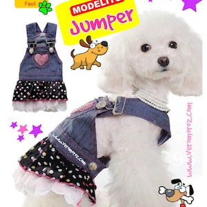 digital pattern dog dress in 4 real sizes jumper dress patterns for dogs in pdf