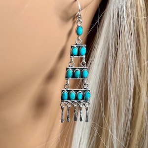 Boucles d'oreilles turquoises faites main en huître épineuse : bijoux en argent sterling avec pierres précieuses - France