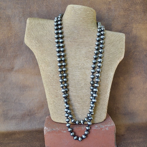 58 Long Navajo Style Pearls Necklace 