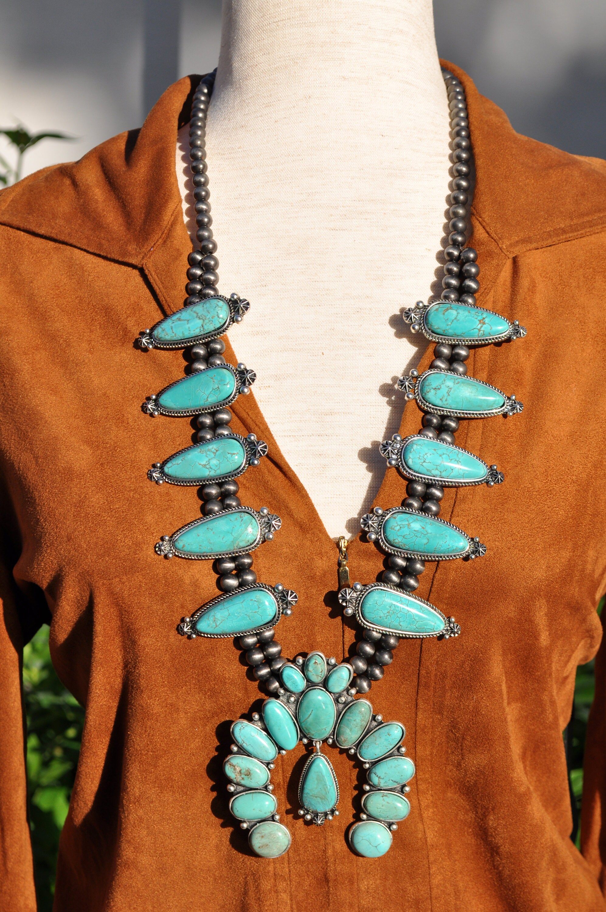 Squash Blossom Necklace Squash Blossom Turquoise Necklace Etsy